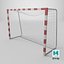 Handball Goal Post with Net Red White