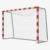 Handball Goal Post with Net Red White