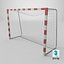 Handball Goal Post with Net Red White