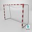 Handball Goal Post with Net Red White