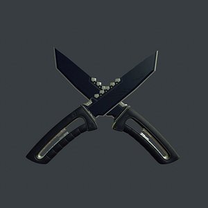 3d model sci-fi knife black sci fi