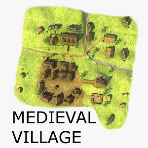 medieval village houses 3d model
