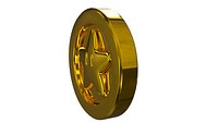 Gold Coin Star Super Mario PBR
