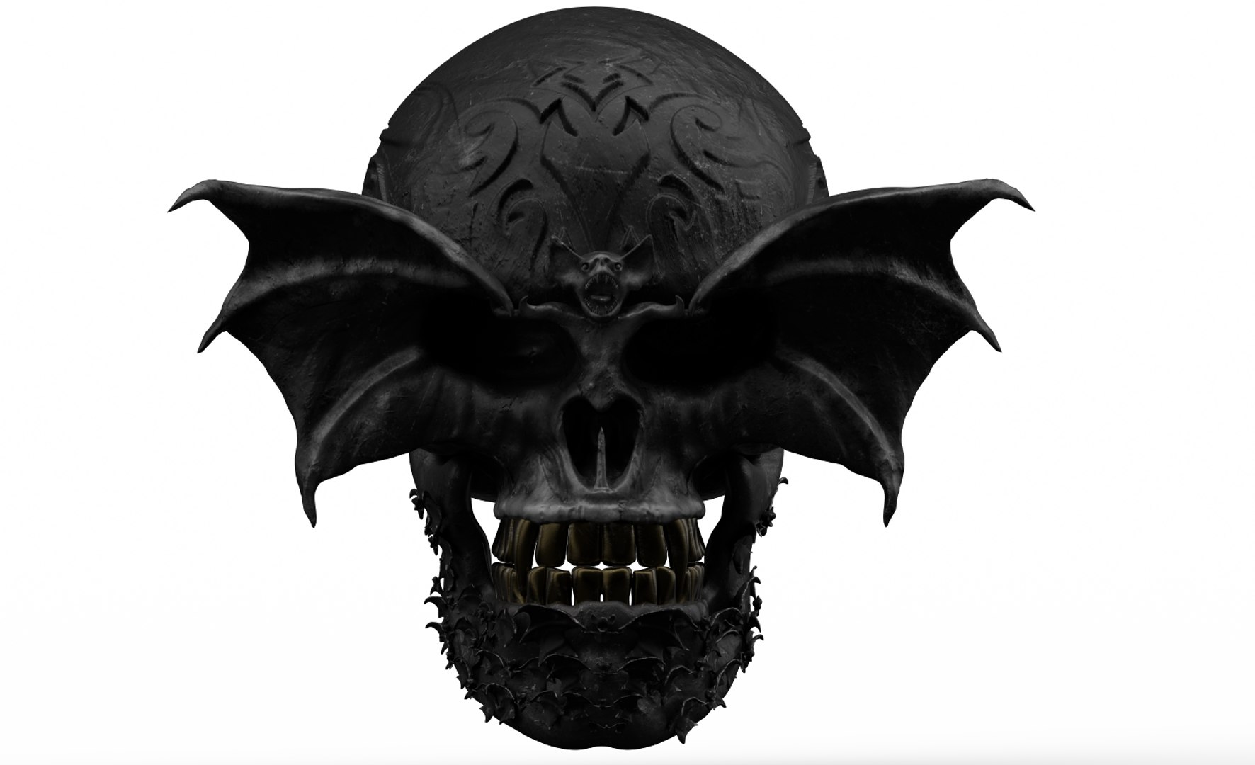 Vampire Black Bat Skull 3D Model - TurboSquid 1887919