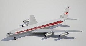 low-poly boeing trans world 3d obj
