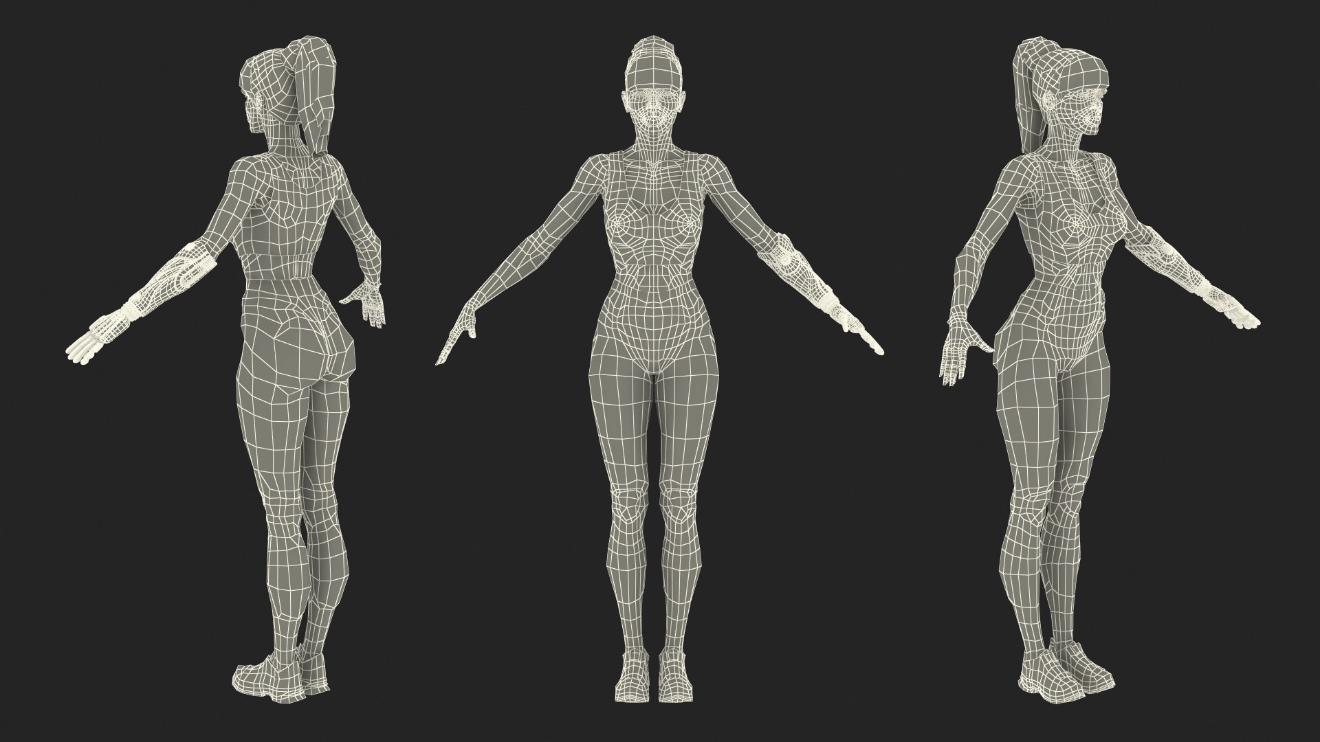 3D Woman with Mind Controlled Prosthetic Arm A-pose - TurboSquid 2132285