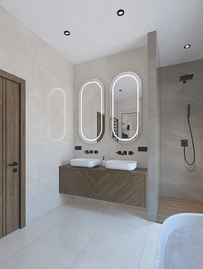 Cozy bathroom with shower
