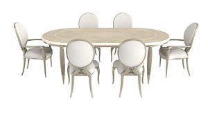 3D Caracole Lilian Dining table and chairs model
