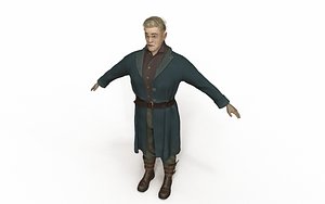 Strong Animated Male Character In Coat