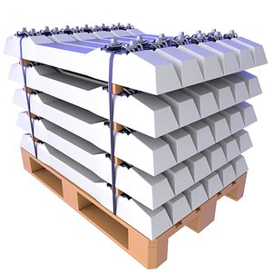 3D model Pallet with Train Concrete Sleepers 26