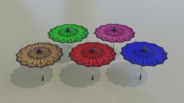 pathein sun umbrella myanmar model turbosquid 1692311