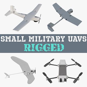 Small Military UAVs Rigged 3D Models Collection