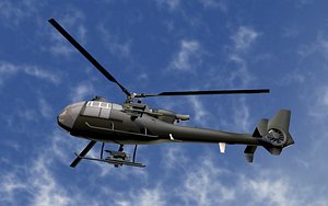 helicopter sa 342 3d c4d