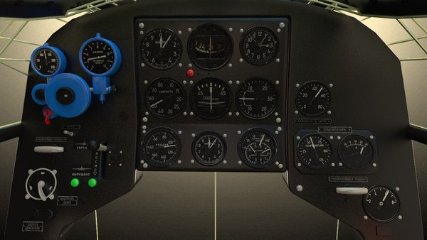 3d model of cockpit p-39 airacobra