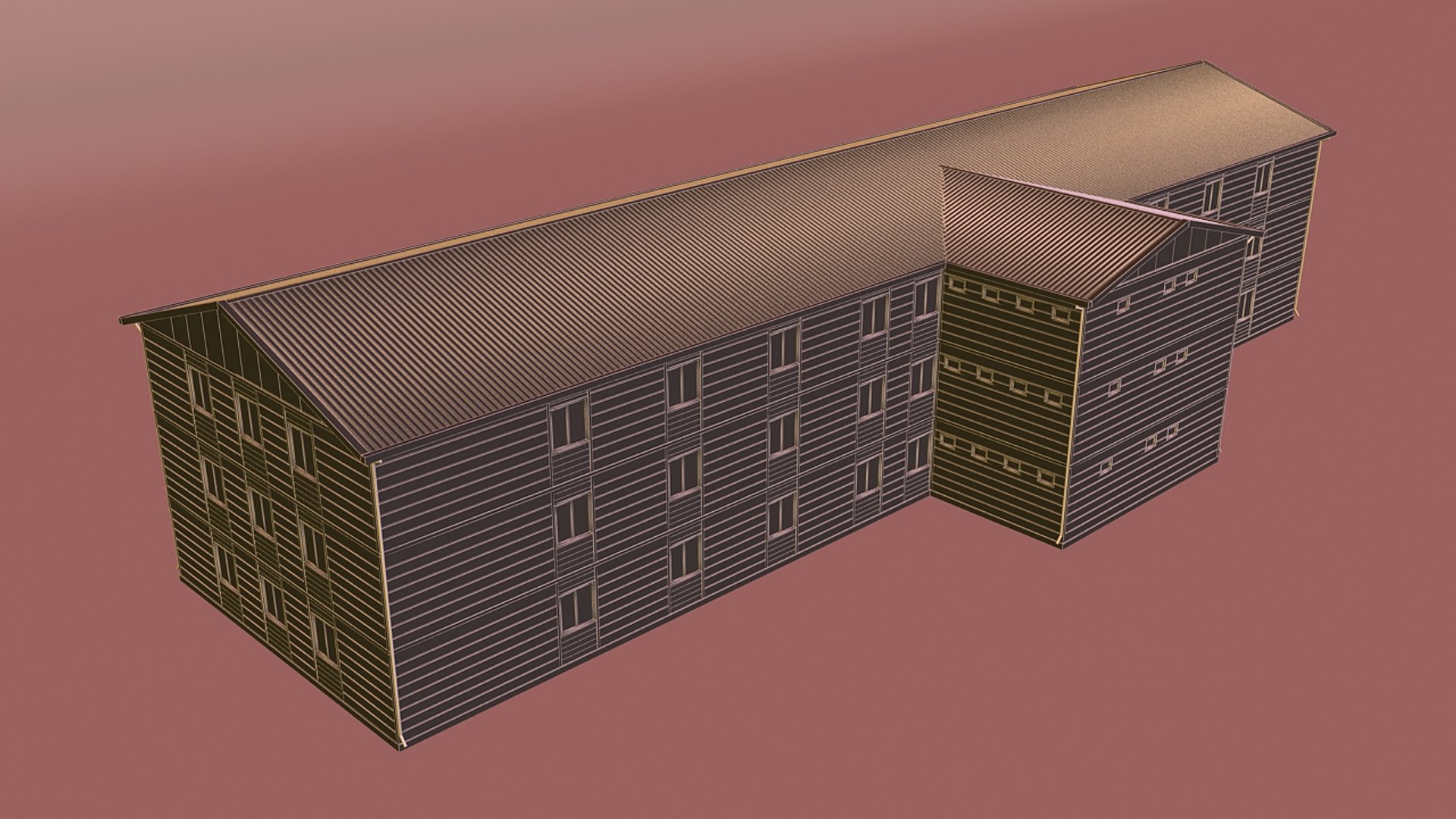 3d obj prefabricated building 1