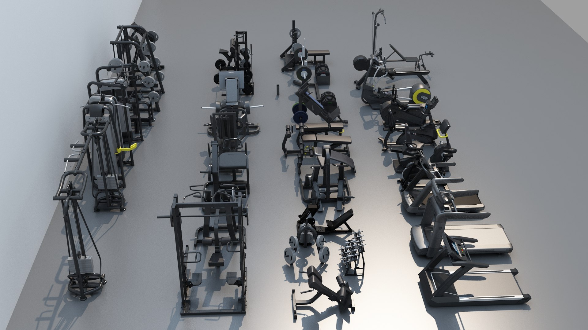 A Collection Of Fitness Equipment 3D Model - TurboSquid 2192872