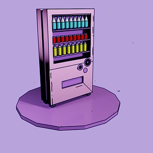 Stylized Low Poly Vending Machine 3D model