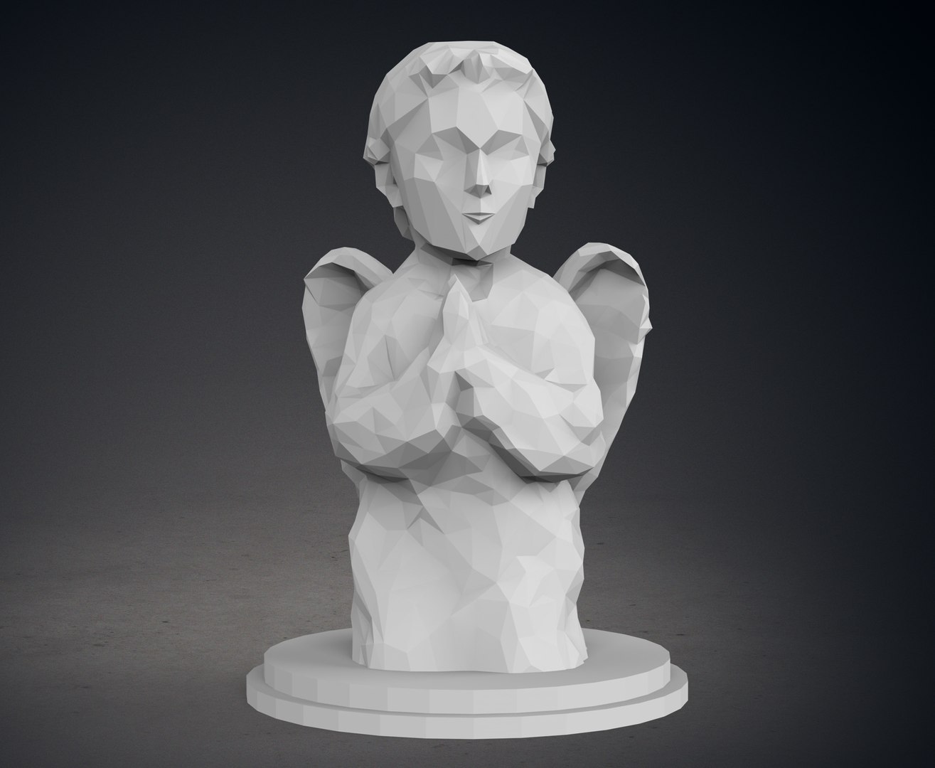 Low Poly Praying Angel Statue 3D model https://p.turbosquid.com/ts-thumb/Tg/cLoVhB/Lb/z01/jpg/1715264383/1920x1080/fit_q87/a703467a22185a6563f99542efd5c2ada4085a00/z01.jpg