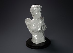 Low Poly Praying Angel Statue 3D model