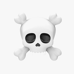 3D Apple Skull and Crossbones