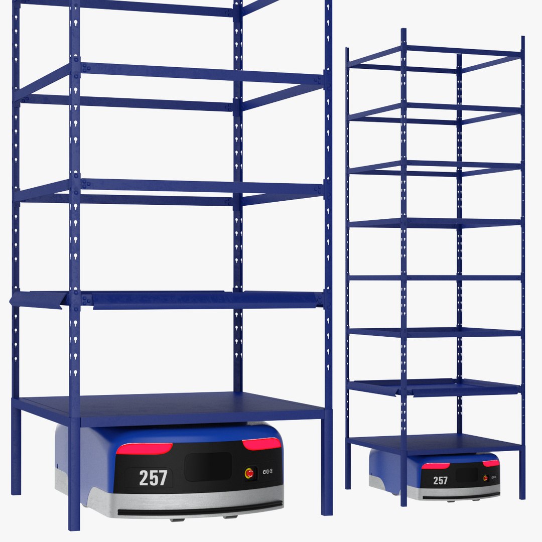 Warehouse Robot with Rack Generic 3D model preview