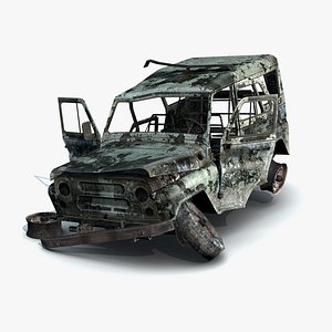UAZ-3151 Police Burnt