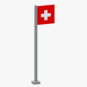 3D Switzerland Flag