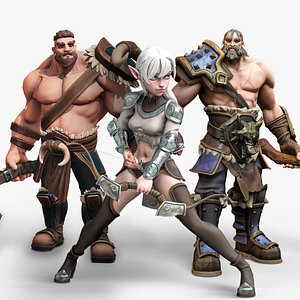 Stylized Warrior Pack 2 - Hero Fantasy Medieval Characters - 50 3D model