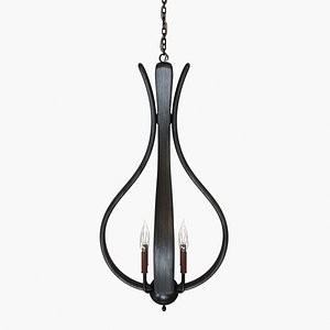 Oblong Chandelier in Black