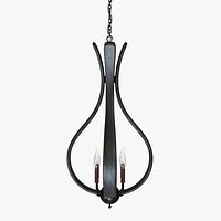 Oblong Chandelier in Black