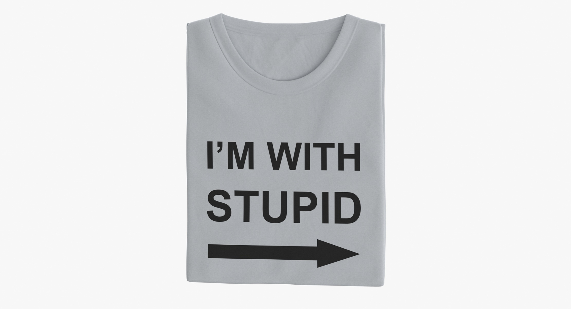 3D Female Crew Neck Folded White Im With Stupid 02 - TurboSquid 1774892