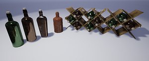Bottle Set w/Bottle Rack