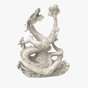 Marble Dragon with pearl 3D model