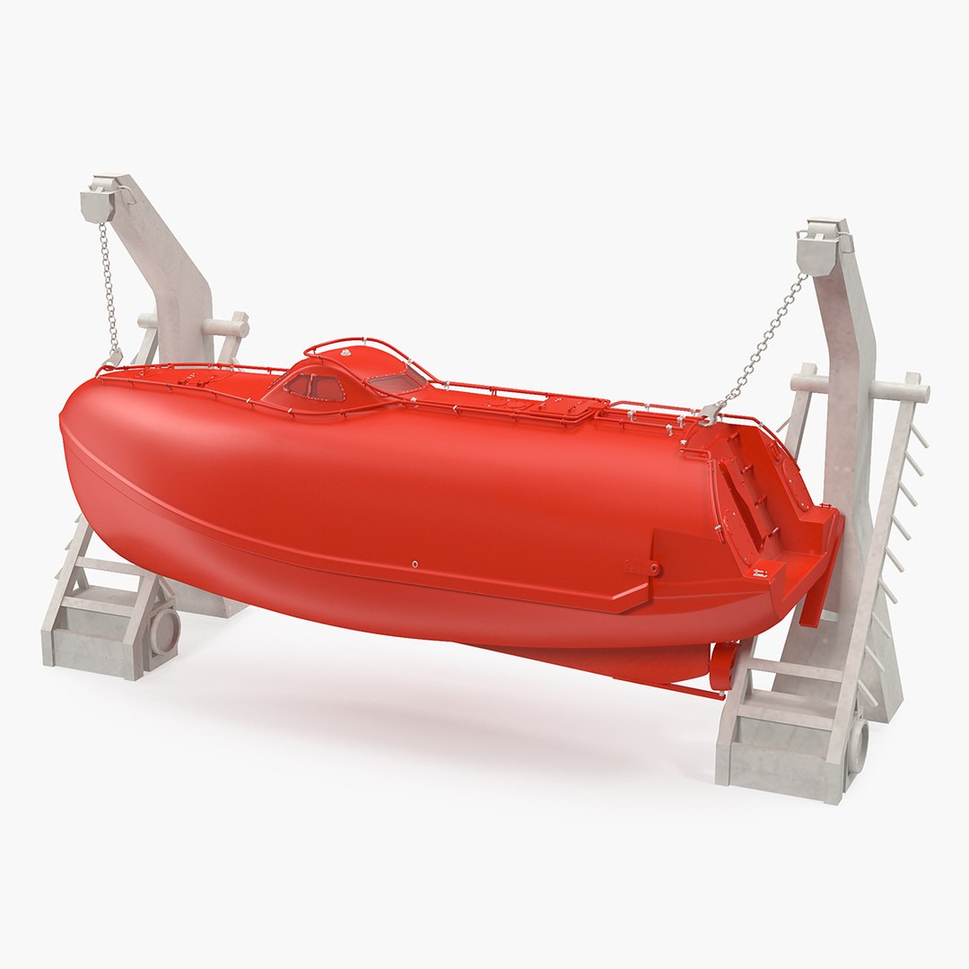 Lifeboat Davit Crane 3D model preview