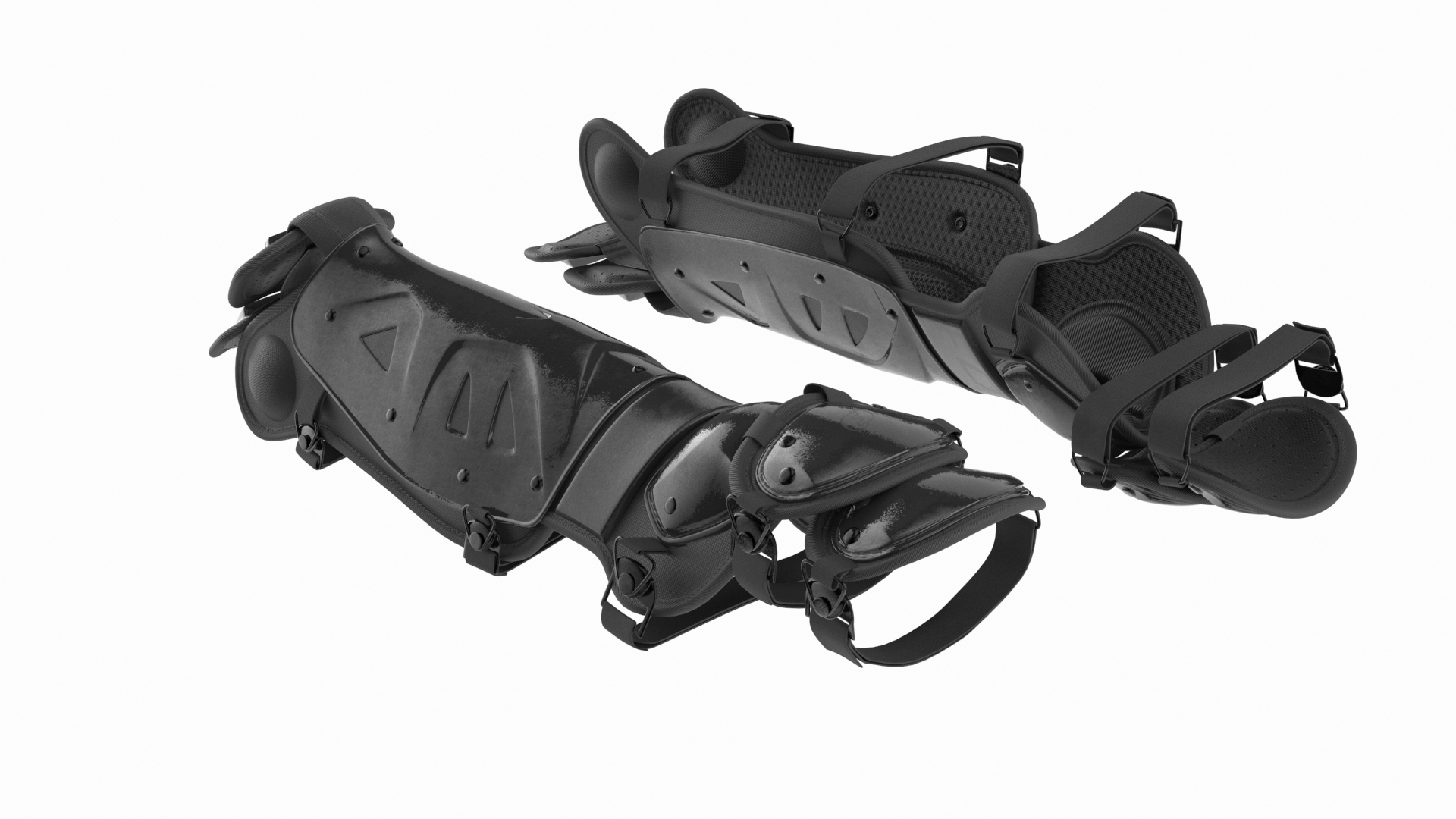 3D Unworn Leg Protection For Catchers Black Model - TurboSquid 2419400