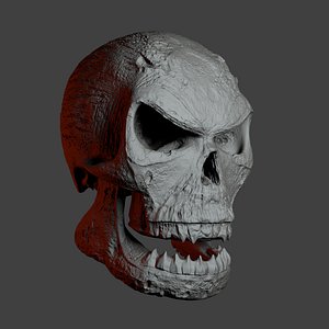 Demon Skull Sculpture 3D model