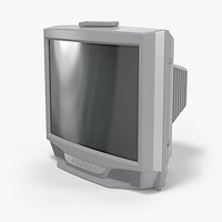 Vintage 2000s CRT TV with IR Remote Off