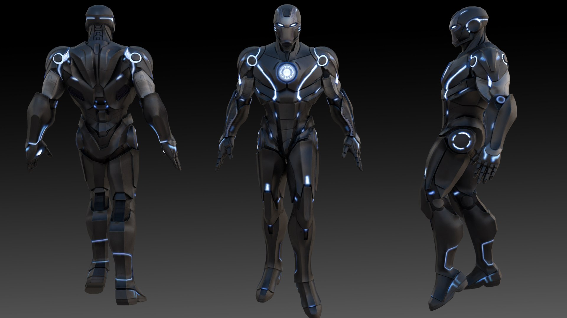 Iron Man Stealth Suit 3D Model Game Ready Fully Rigged 3D Model