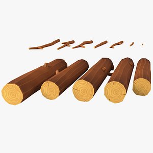 Cartoon Log and Twigs Pack model