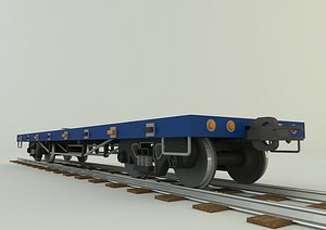 3D train freight wagon 3D model