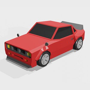 Racing drift muscle car low poly 3D model DCS2X0Z