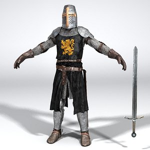 3D model medieval heraldic knight