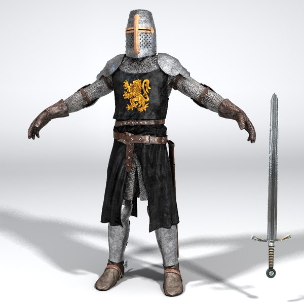 medieval heraldic knight helmet 3d model