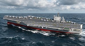 Advanced Aircraft Carrier Rigged  High Detail Professional Naval Asset model