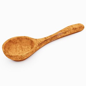 Realistic Wooden Ladle PBR 3D Model