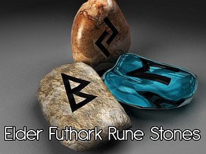 futhark rune stones 3d obj
