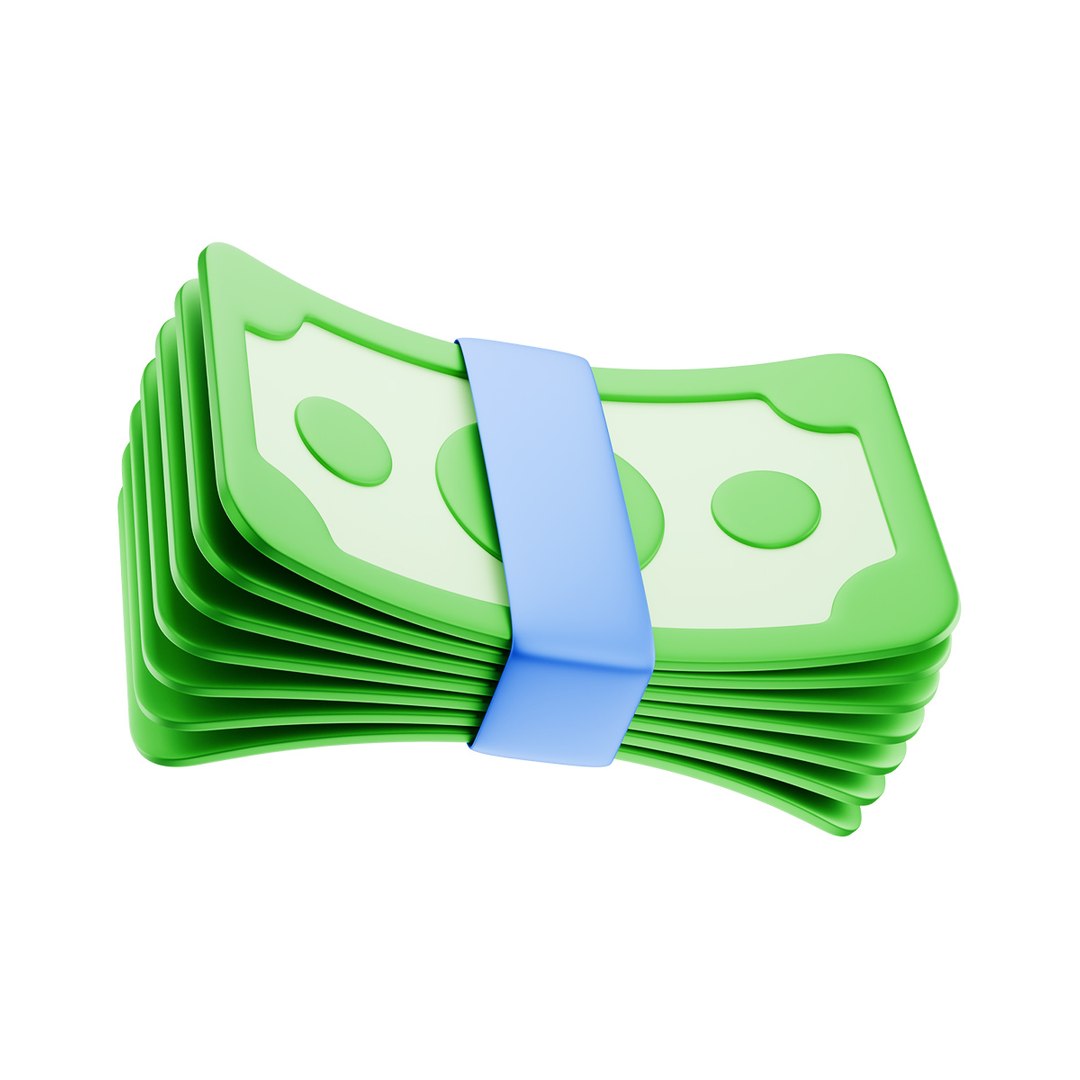 Banknote Basic Stack Strapped Icon Model - TurboSquid 2515353