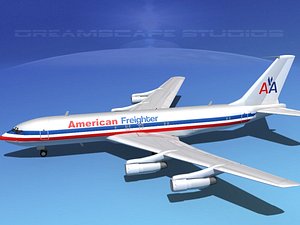 3d 707-320 airlines boeing 707 model