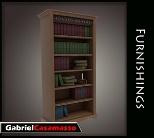 complete bookcase fbx