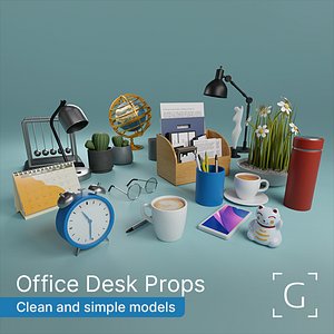 Office Desktop Accessories 21 Item Collection 3D